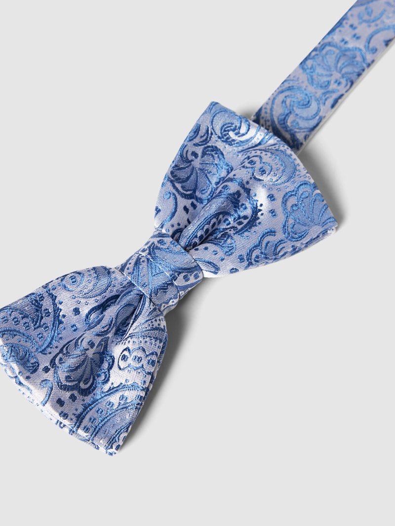Fliege und Einstecktuch im Set mit Allover-Muster in marineblau