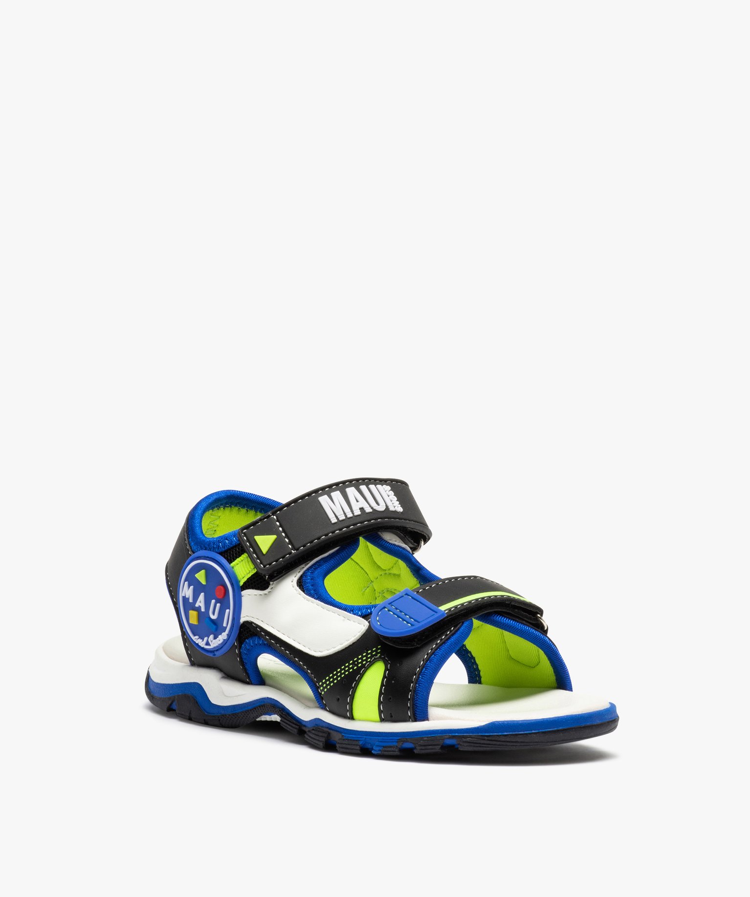 Sandales Garçon tricolores à double scratch - Maui & Sons noir | GEMO