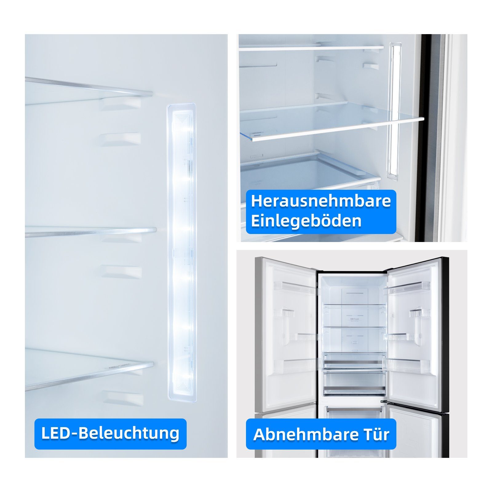 CHiQ Kühl-/Gefrierkombination FBM317NEI4D, 185.5 cm hoch, 59.5 cm breit, Touch-Screen-Eingaben,No frost,12 Jahre Garantie auf den Kompressor