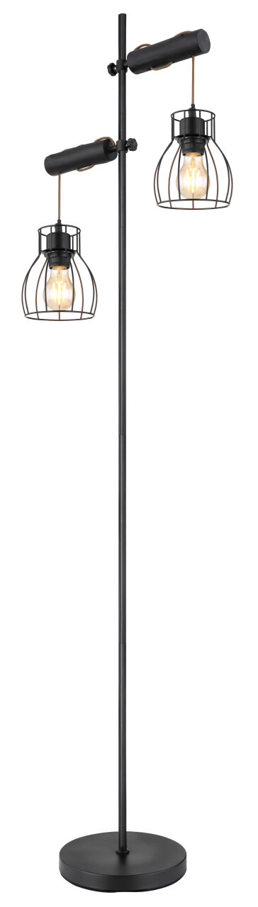 Globo Lighting - MINA - Stehleuchte Metall schwarz matt, 2x E27