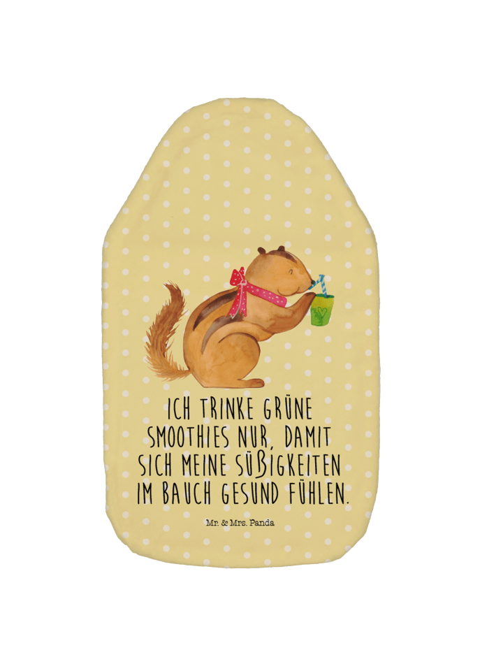 Mr. & Mrs. Panda Wärmflasche Eichhörnchen Smoothie mit Spruch in Gelb Pastell günstig kaufen onesize