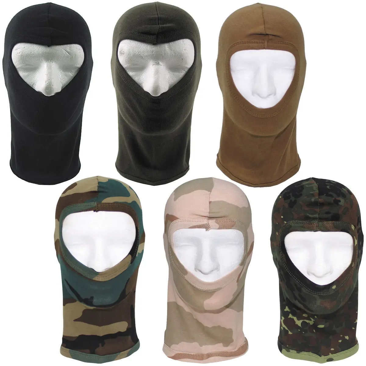 Balaclava 1-Loch dünn versch. Farben