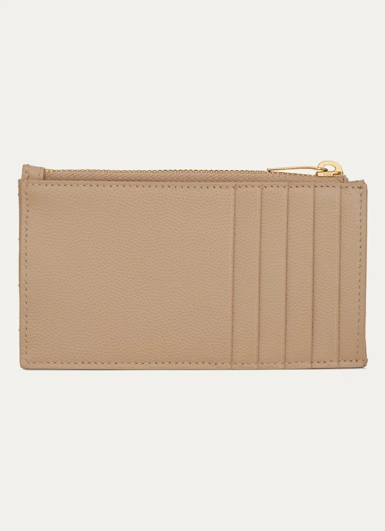 Etui na karty Saint Laurent Cassandre Zip Fragments ze skóry cielęcej.