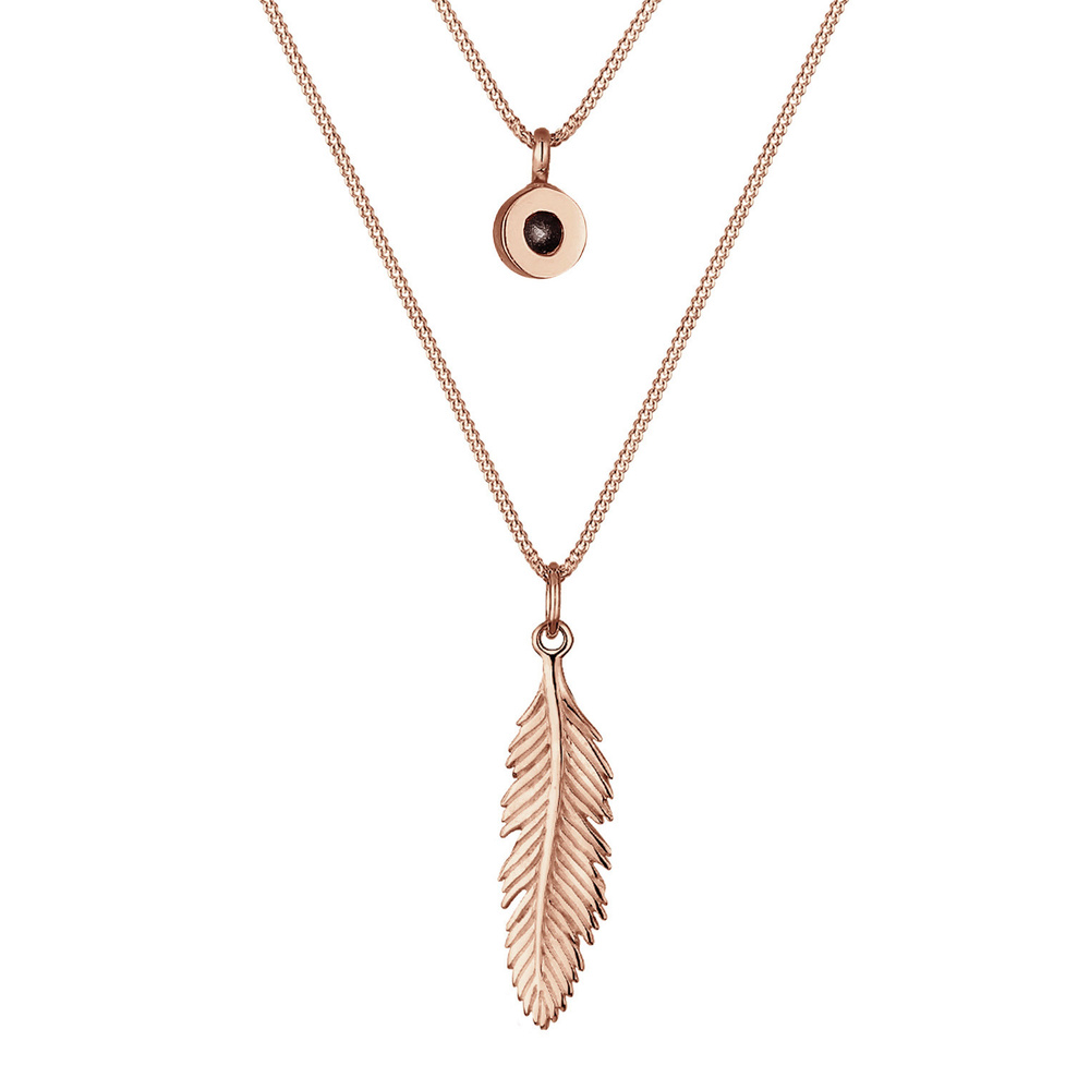 Elli Elli Collier Femmes Plume Boho avec Cristal en Argent Sterling 925 collier