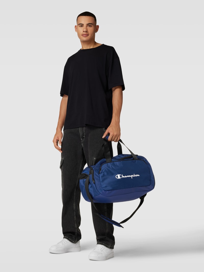 Weekender mit Label-Print in marineblau