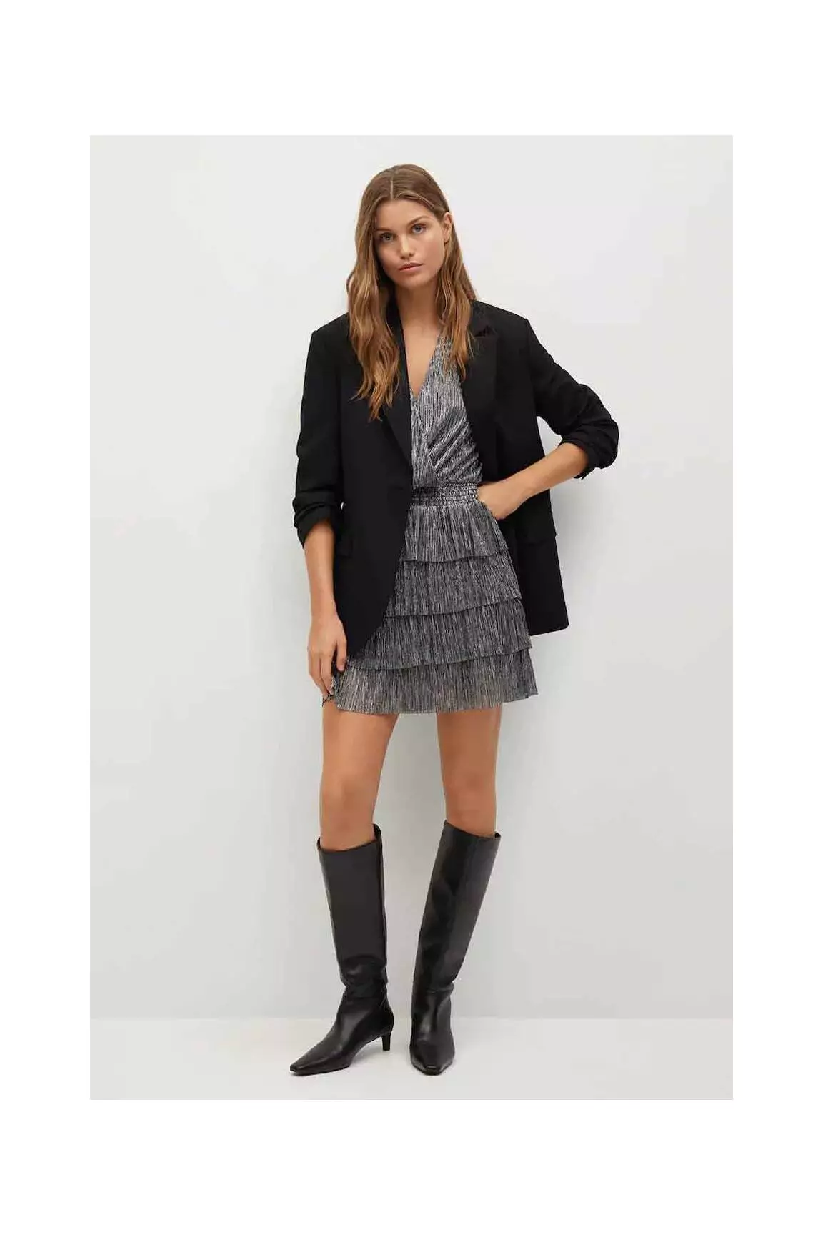 Mango Robes Mi Longues Femme couleur gris