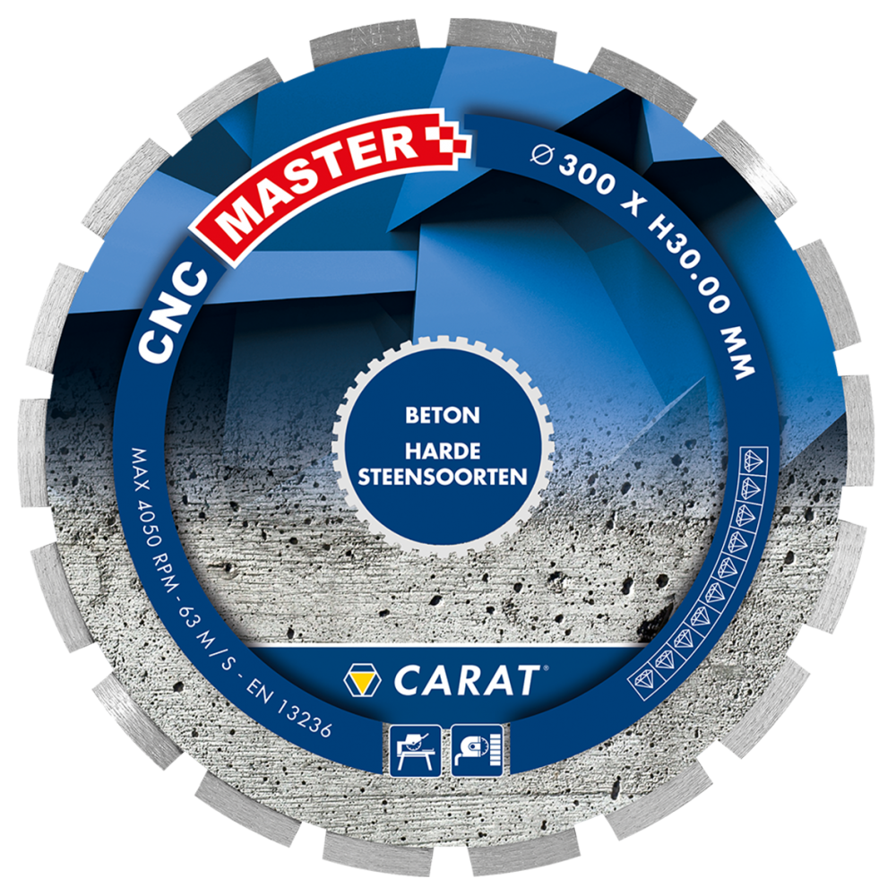 Lamă diamantată pentru ferăstrău BETON CNC MASTER Carat CNCM300500 300x30,0MM
