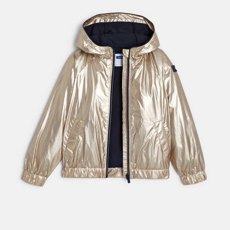 Blouson à effet métallisé jaune fille