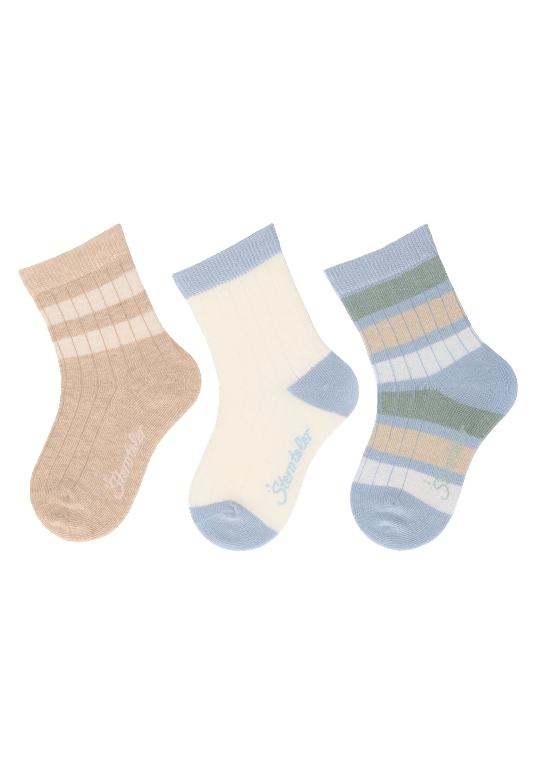Socken im 3er Pack mit Rippenoptik in versch. Farben