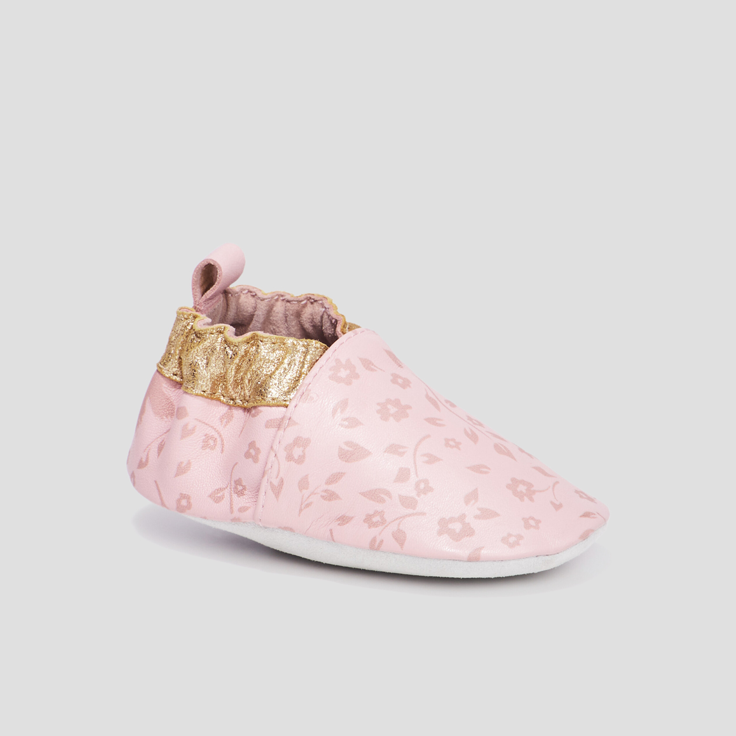 Bottillons en cuir à paillettes rose bébé fille | La Halle
