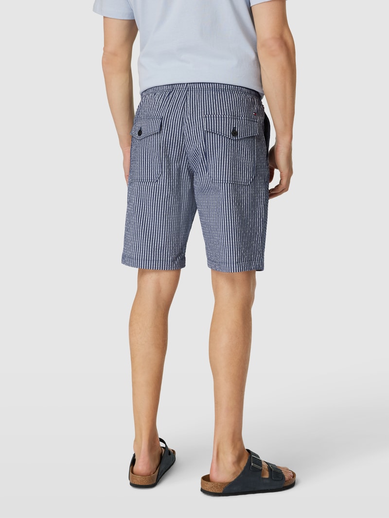 Shorts mit Streifenmuster Modell 'HARLEM' in marineblau
