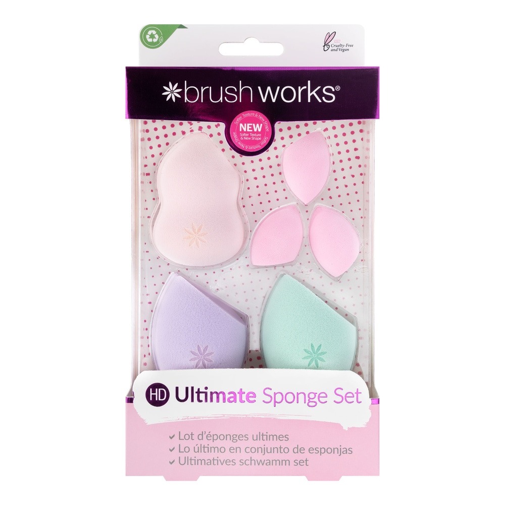 Brushworks Set d'éponges HD Eponge à maquillage