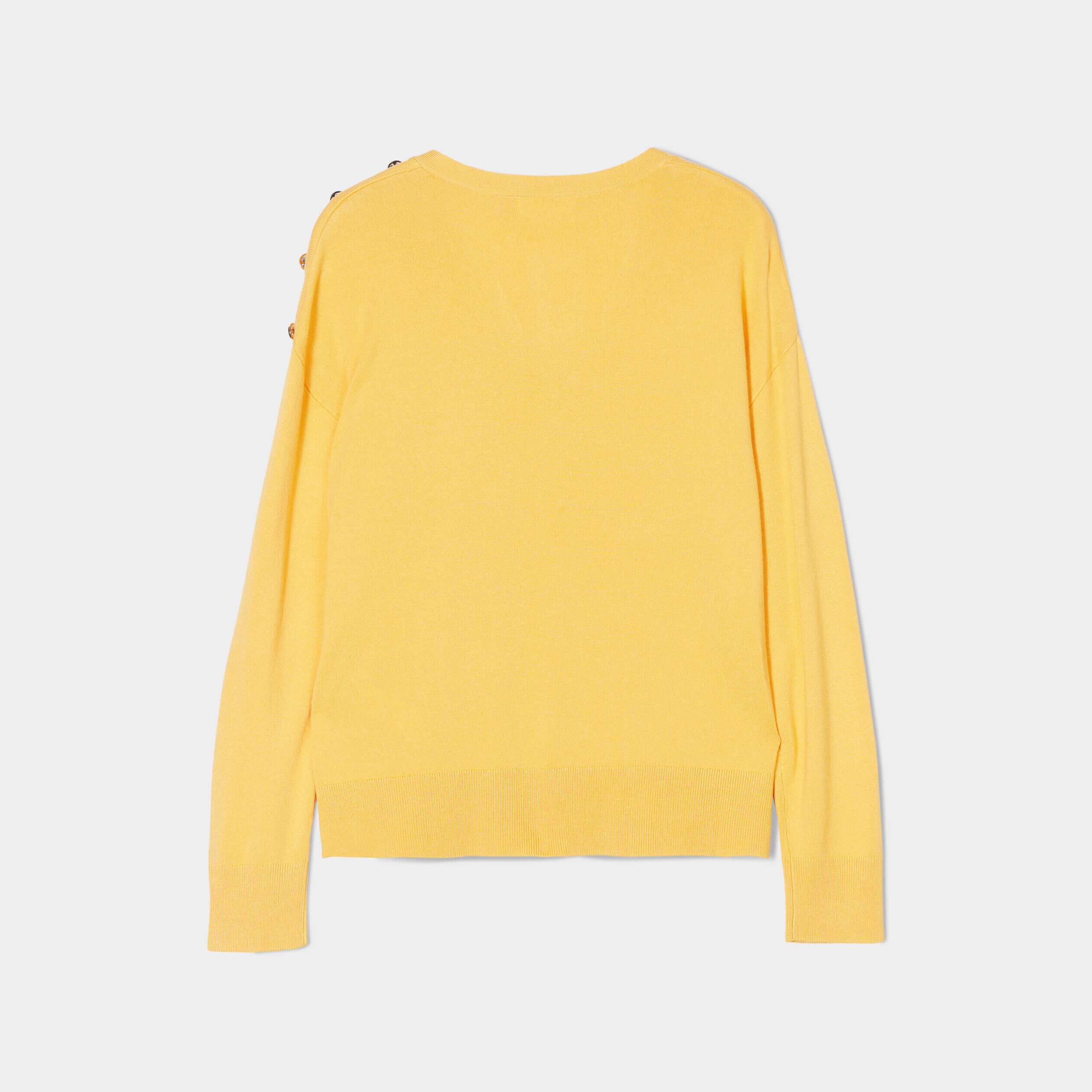 Pull manches longues col en V orange foncé femme | Cache Cache