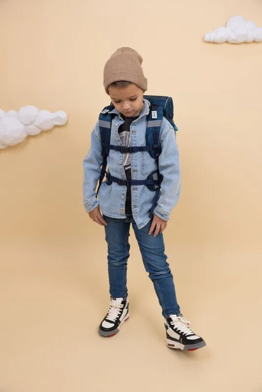 Belmil Motion Schulranzen Set 5-teilig mit 6 Patches - Blue Splash