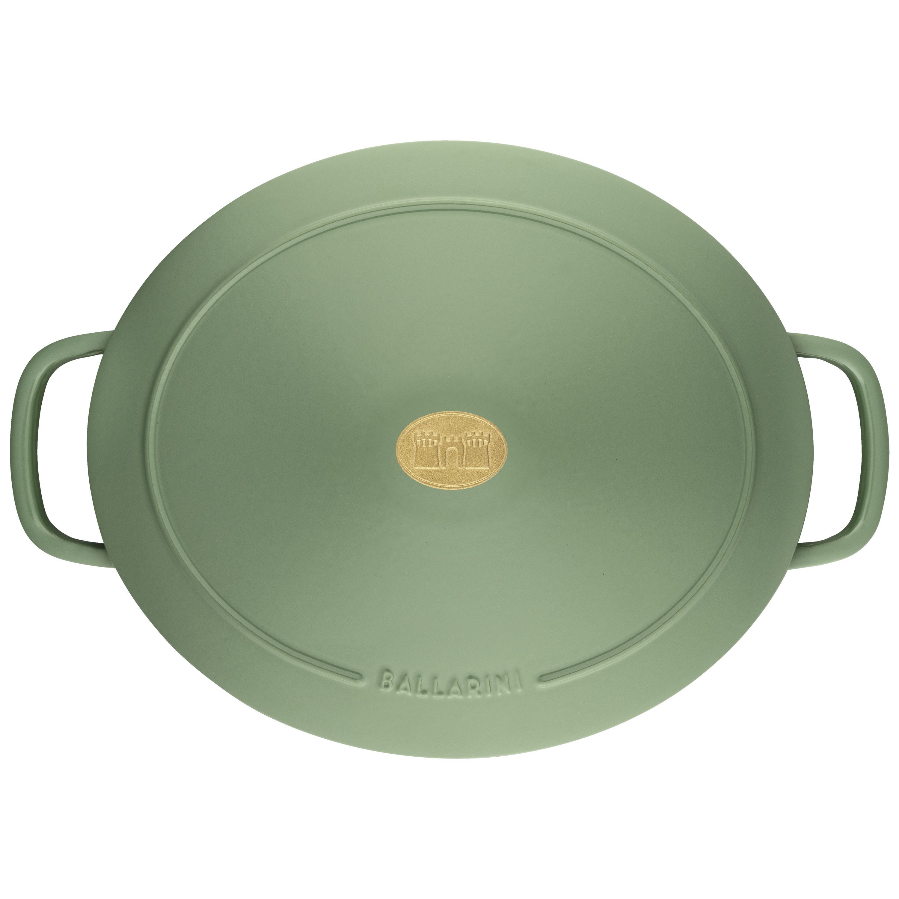 Cocotte 33 cm, oval, Grün, Gusseisen