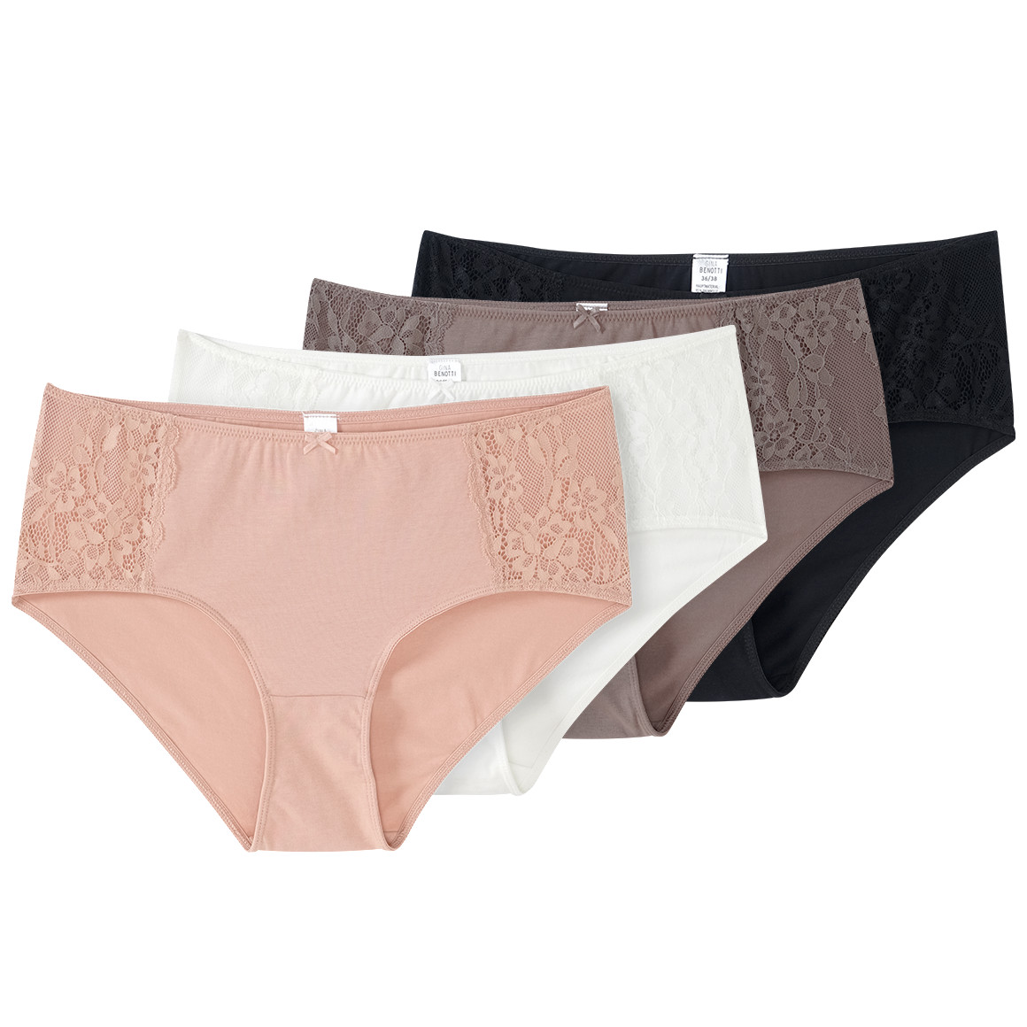 4 Damen Pantys mit Spitzeneinsatz