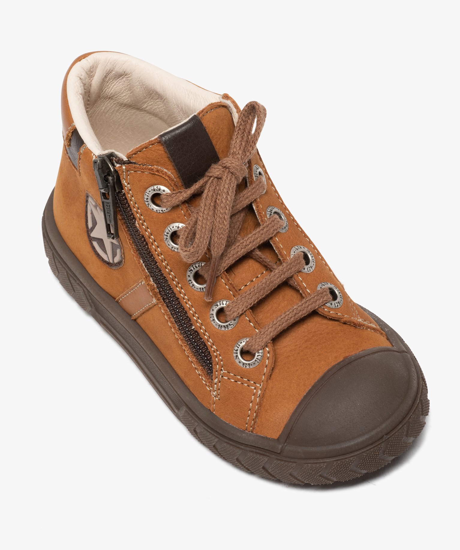 Boots Garçon en cuir fermeture lacets et zip - Bopy | GEMO
