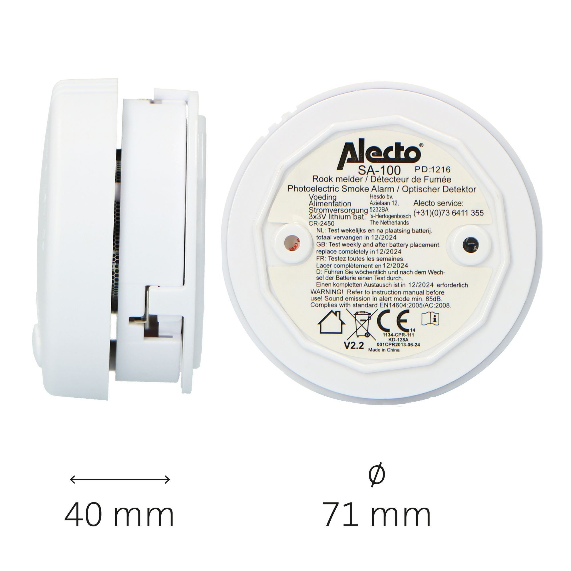 Alecto SA-102 Set von 2 Mini-Rauchmelder