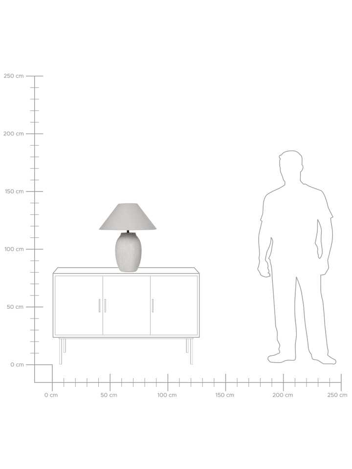 Beliani Tischleuchten GRALIWDO in Grau - (W) 45 x (H) 58 x (L) 45 cm günstig kaufen onesize