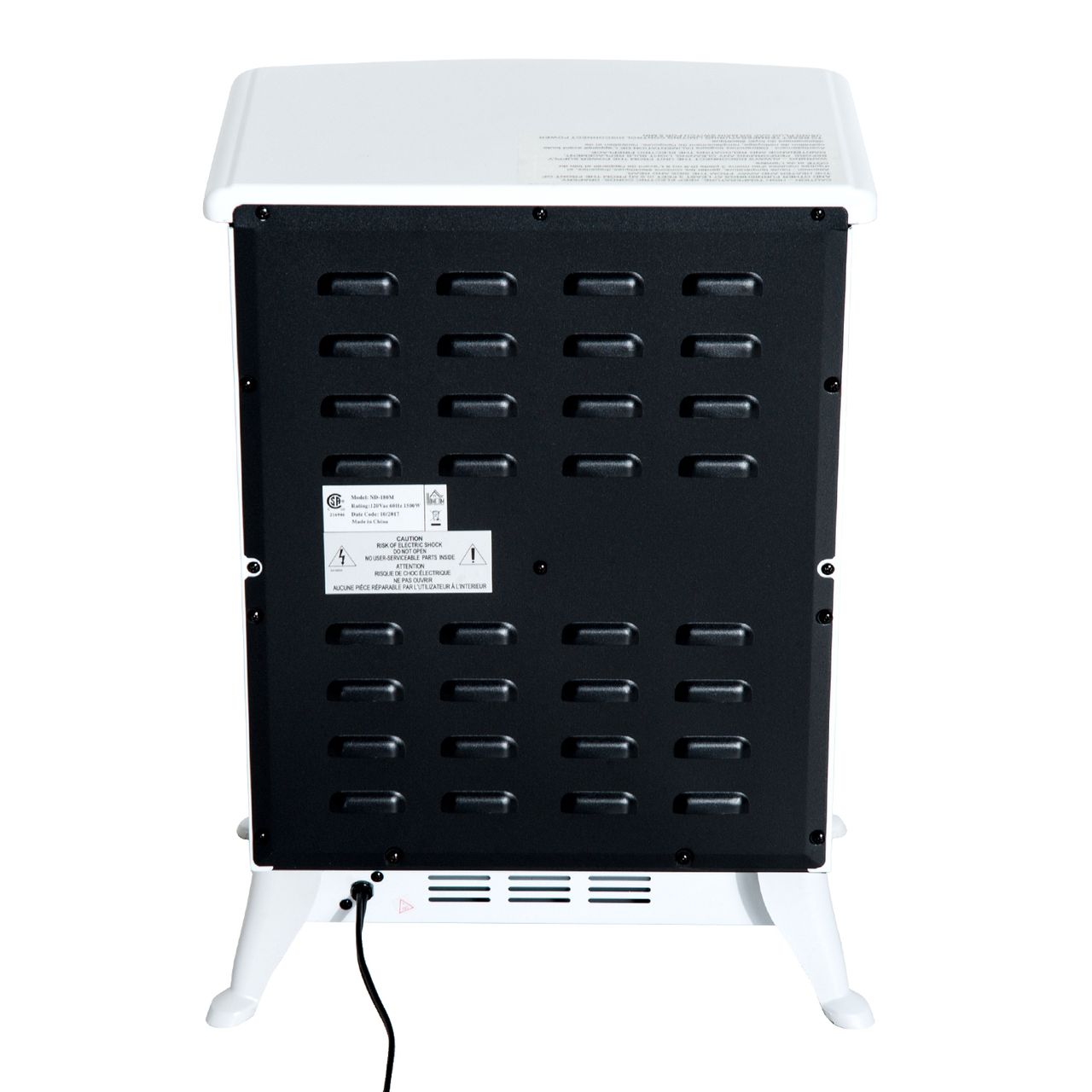 HOMCOM Elektrokamin Kaminofen Flammeneffekt 950/1850W Überhitzungs-Schutz Metall Weiß 41,5 x 28 x 54,8 cm