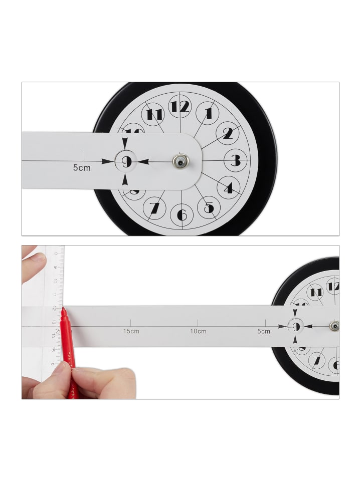 relaxdays Wanduhr DIY in Schwarz günstig kaufen onesize