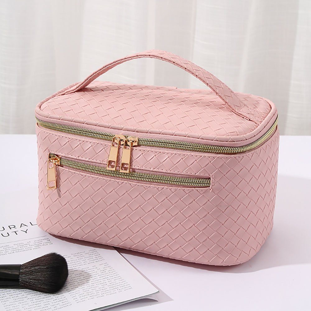 Deliana.makeup Kosmetiktasche Geflochtene Kosmetiktasche mit großem Fassungsvermögen, Erstklassiges Gefühl, moderne Schlichtheit