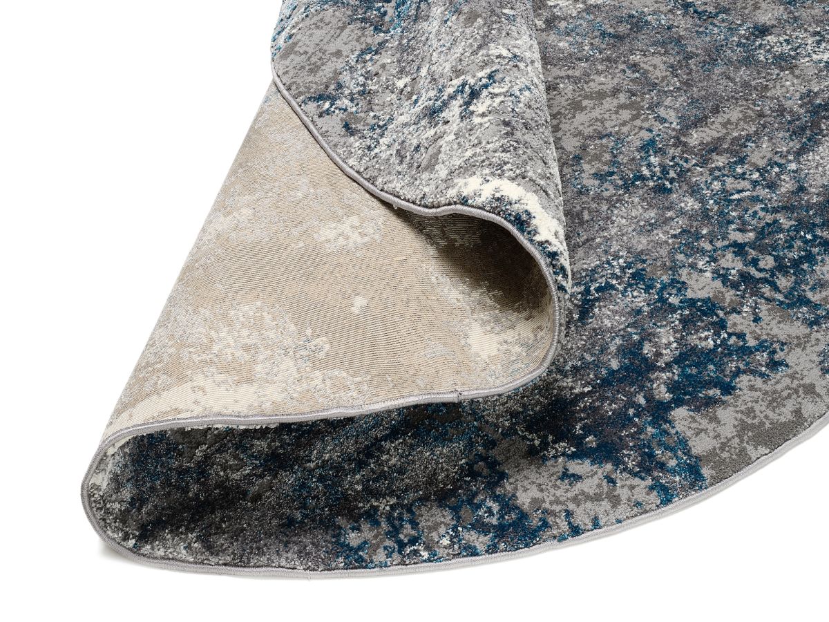 Webteppich Locri Grau-Petrol 200 cm
