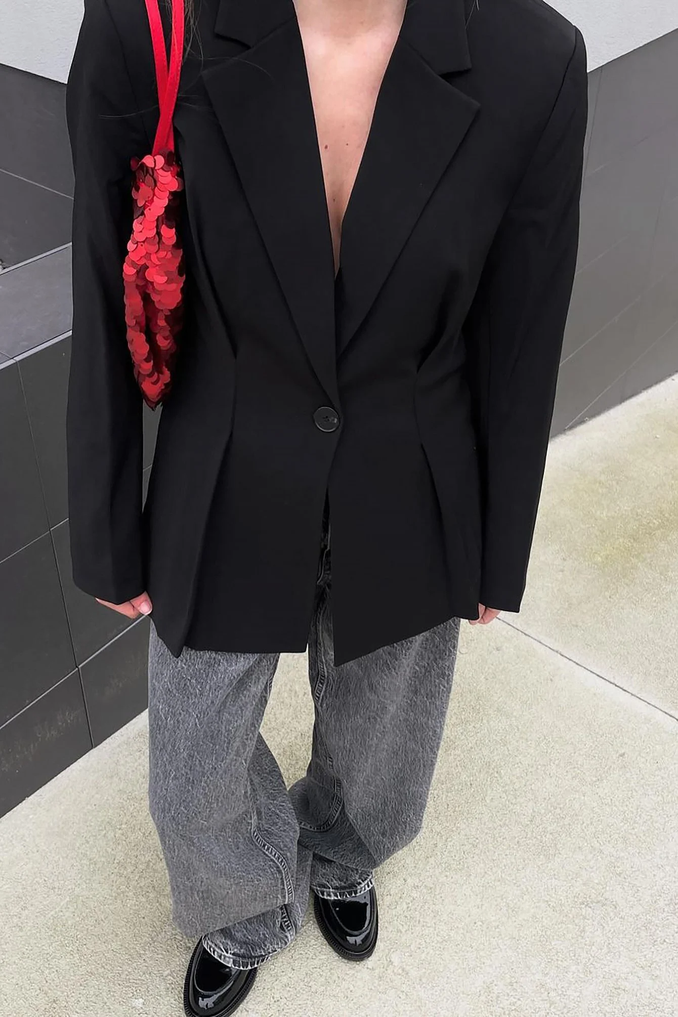 Weite Jeans mit tiefer Taille
