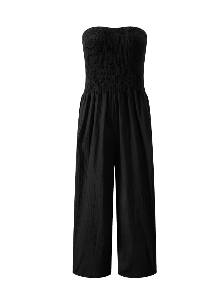 SASSYCLASSY Schulterfreier Jumpsuit in Schwarz günstig kaufen