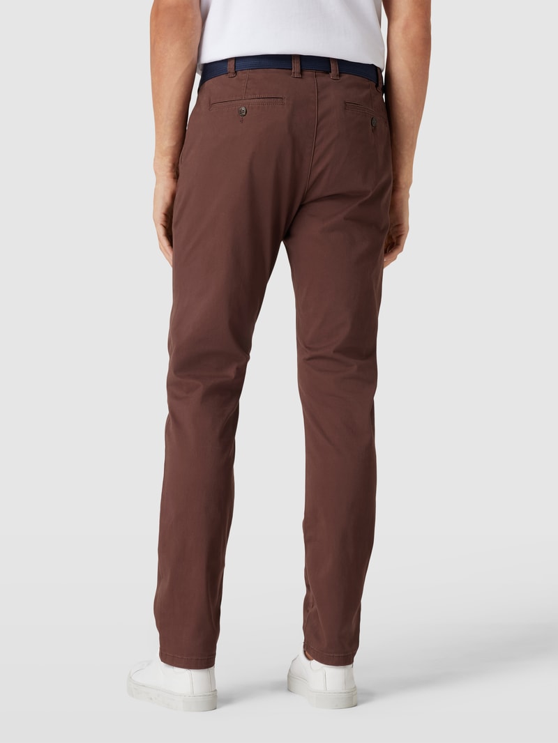 Stoffhose mit französischen Eingrifftaschen in dunkelrot