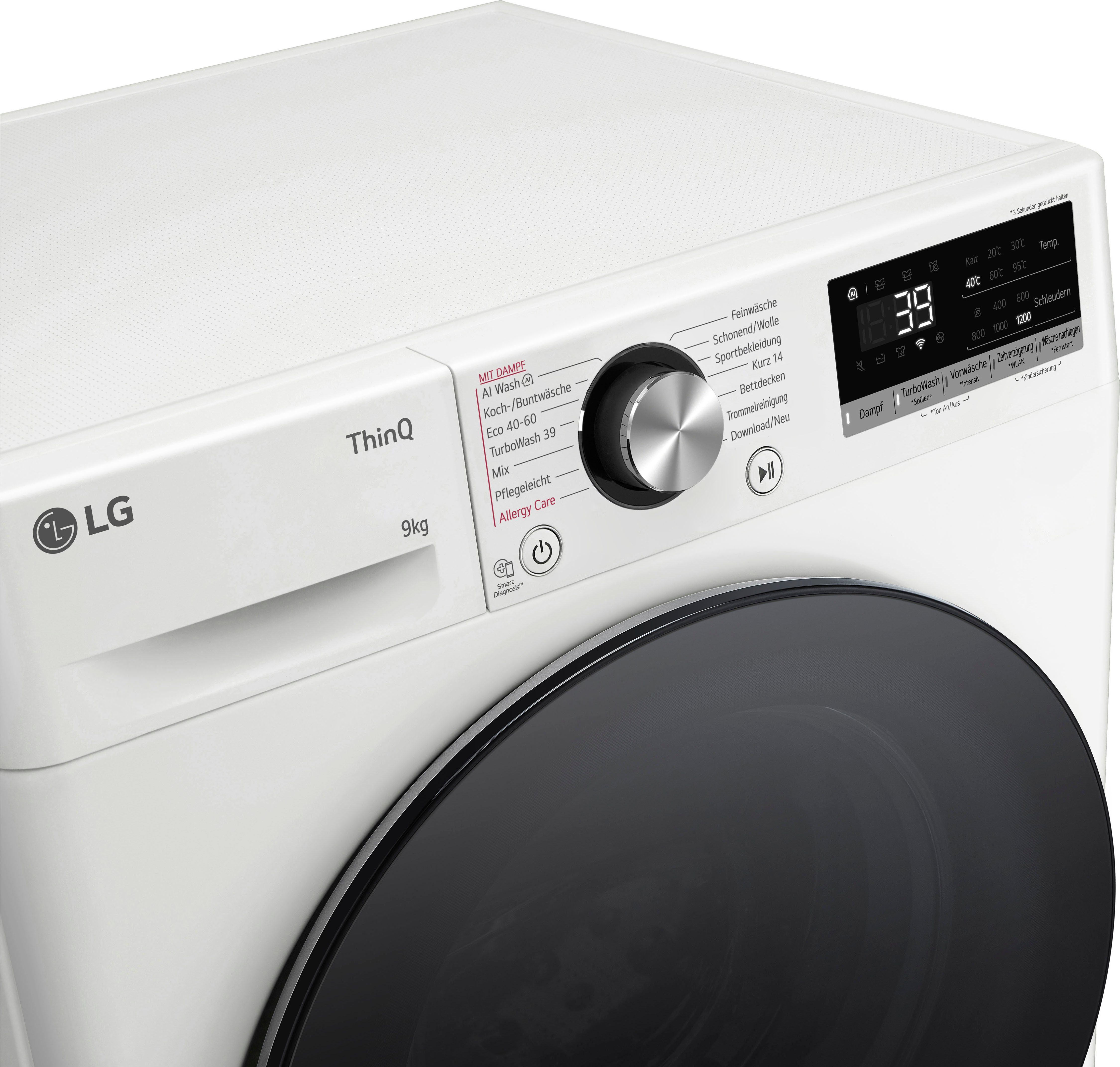 LG Waschmaschine F2V7SLIM9, 9 kg, 1200 U/min, Raumsparer: nur 53,5 cm tief