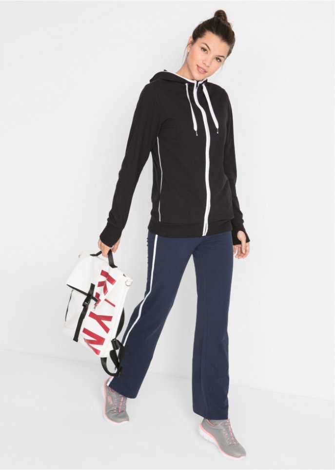 Stretch-Sweatjacke mit Baumwolle