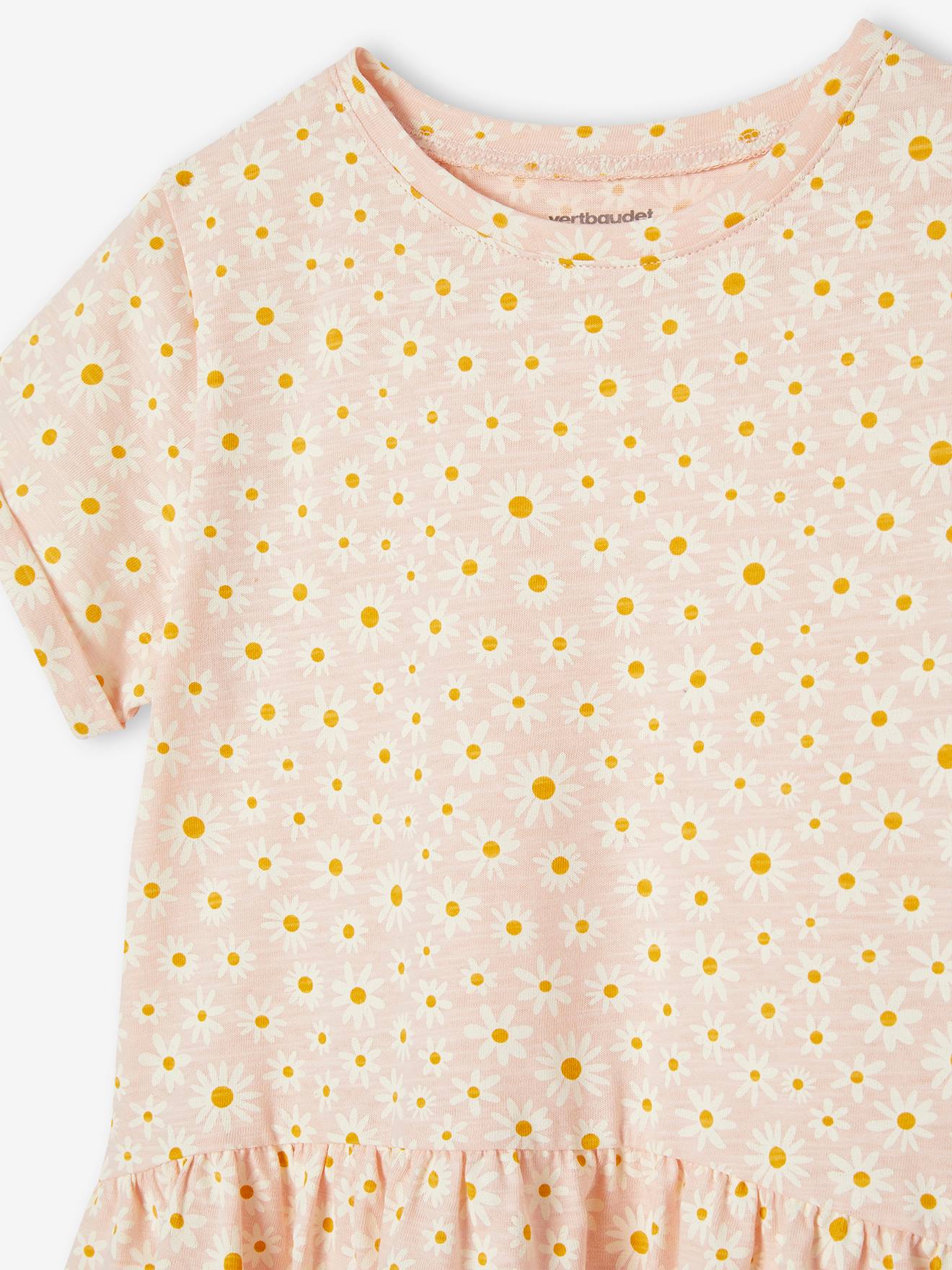 Robe Basics imprimée fille manches courtes bleu clair imprimé cerises
