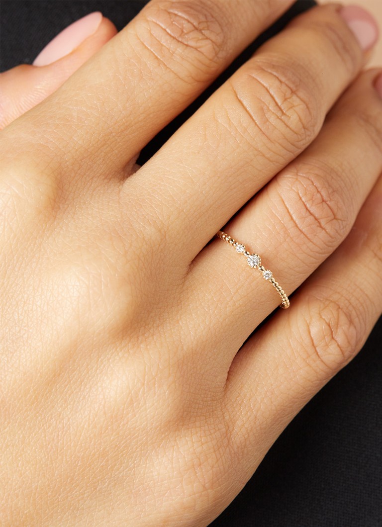 14 karátos sárgaarany Diamond Point Joy gyűrű 0,07 ct gyémánttal