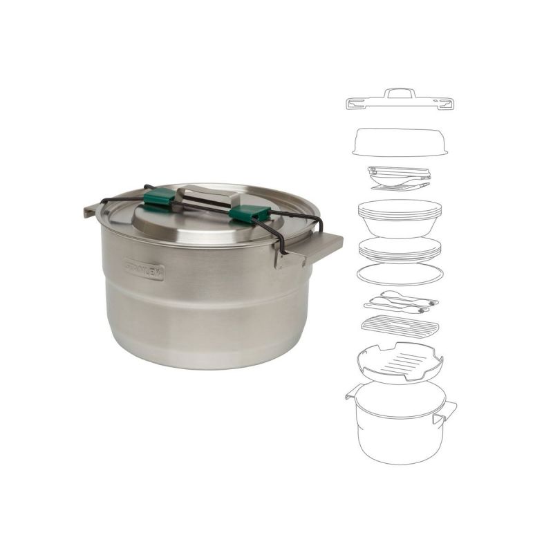 Stanley Camping-Kochgeschirr-Set, Adventure Full Kitchen Base Camp Cook Set 21pz 3.7qt \/3.5l