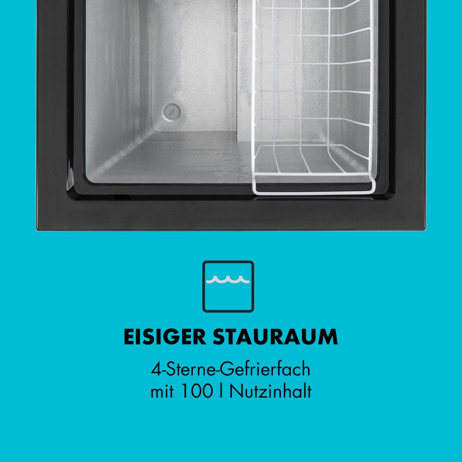 Klarstein Gefrierschrank HEA9-Iceblokk-100 10029353A, 84.5 cm hoch, 54.5 cm breit, Tiefkühlschrank freistehend Gefriertruhe Gefrierschrank groß Kühltruhe