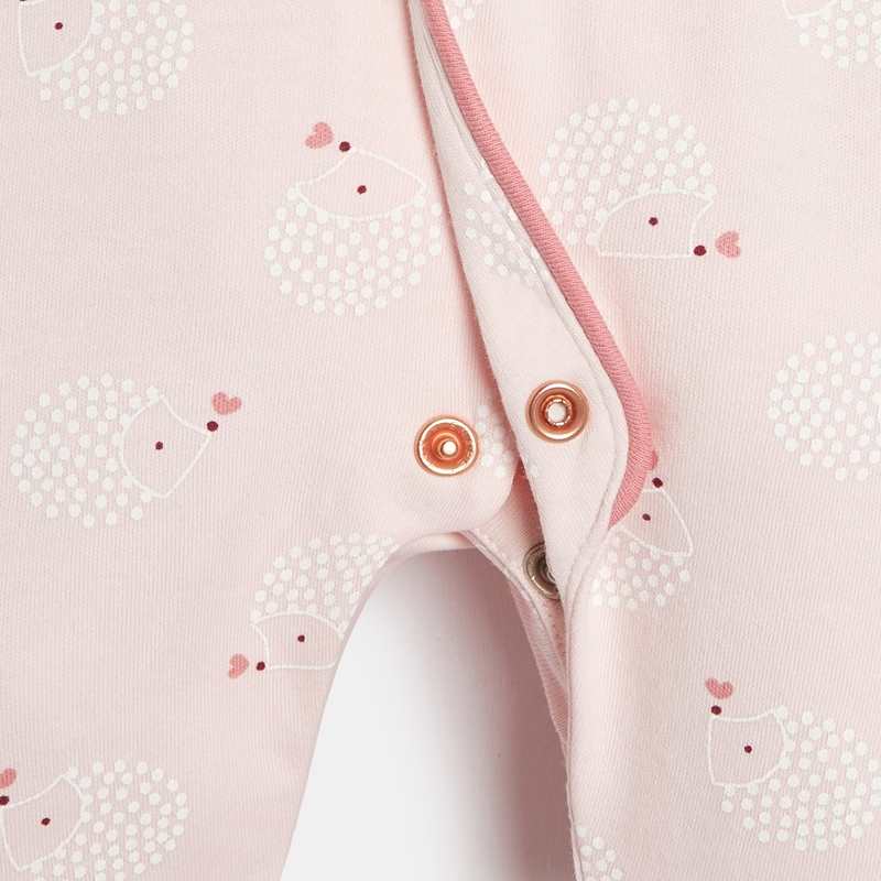Dors-bien interlock hérissons rose bébé fille