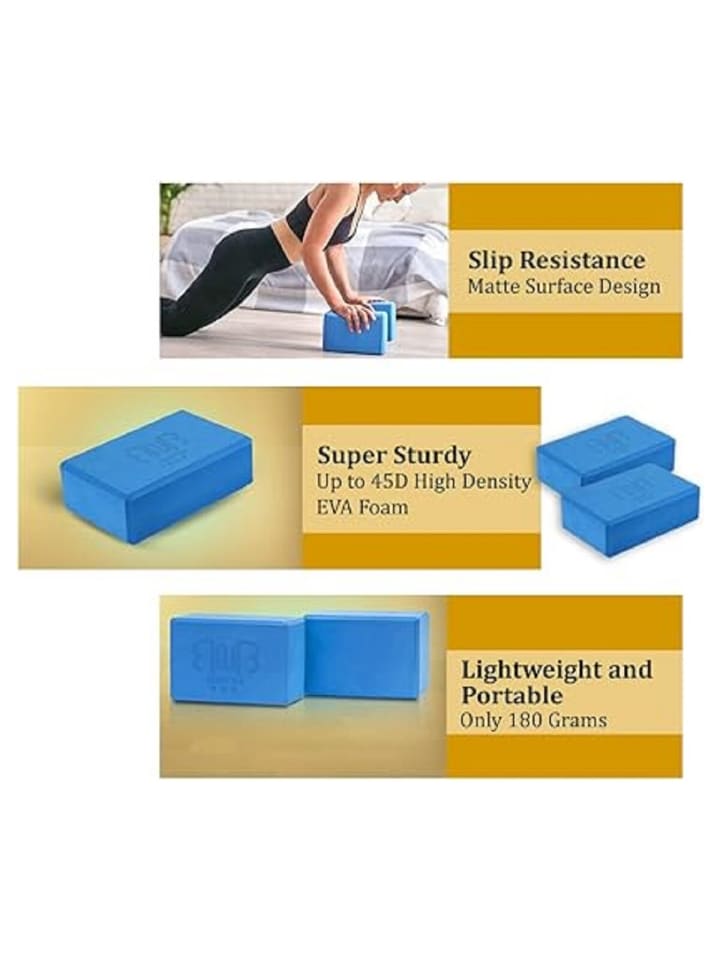 BnB Sports´ 2er Pack Premium Yoga Blöcke Stabil blau in Blau günstig kaufen 2