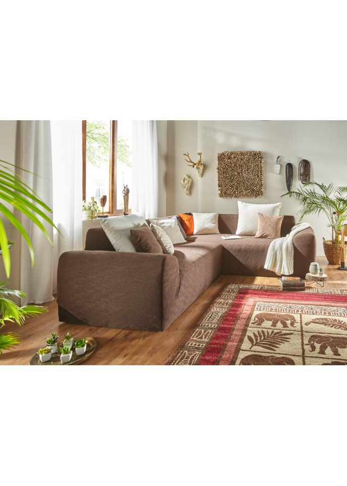 Ecksofa-Husse mit Hoch-Tief Effekt