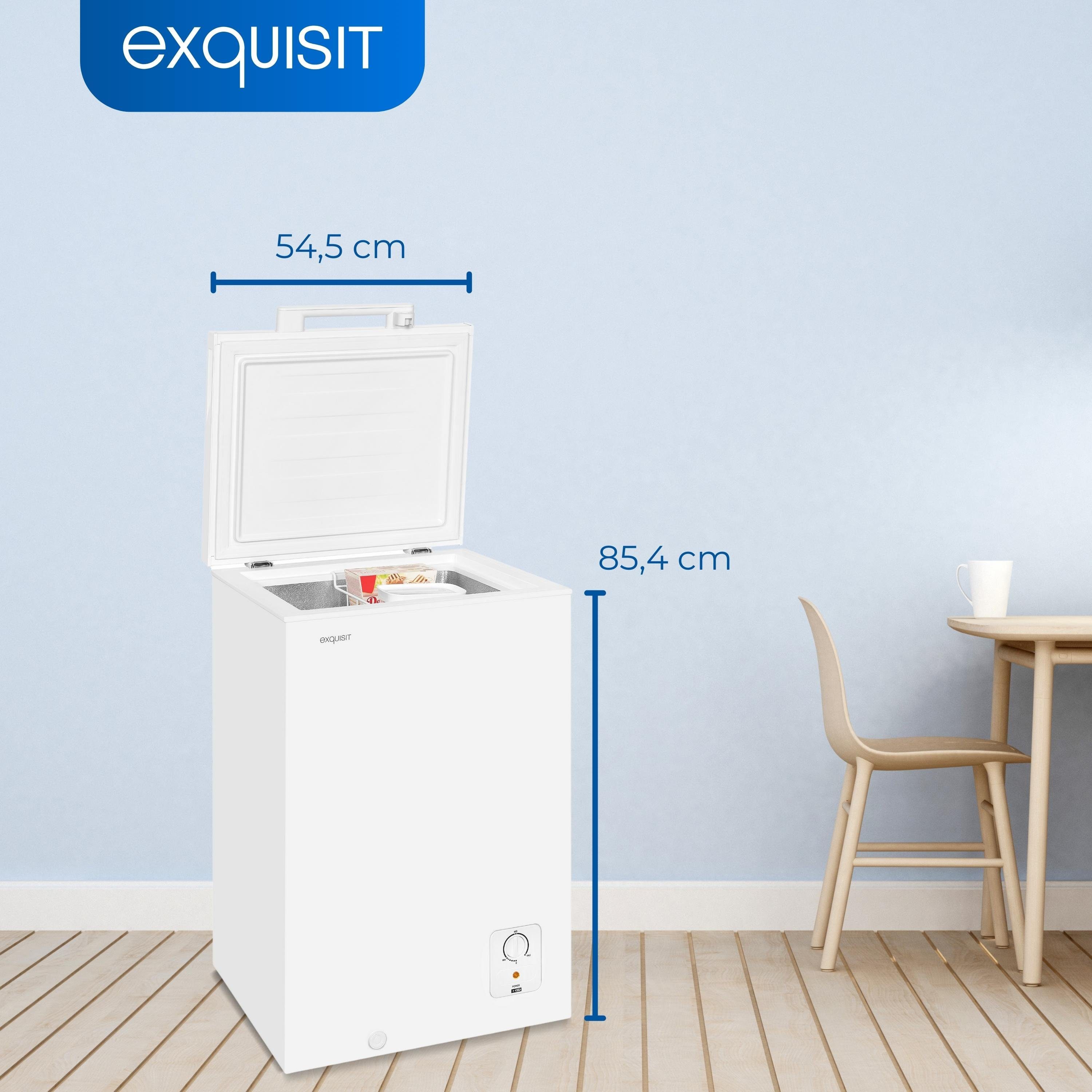 exquisit Gefriertruhe GT5100-010E, 54.6 cm breit, 95 l, praktisch und kompakt und doch genug Platz für Ihre Tiefkühlkost