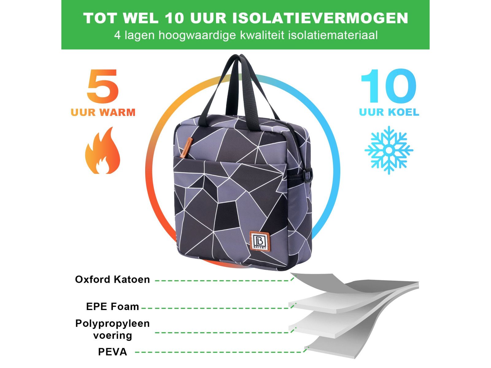 Brisby Grau und Schwarz 7 Liter Kühltasche