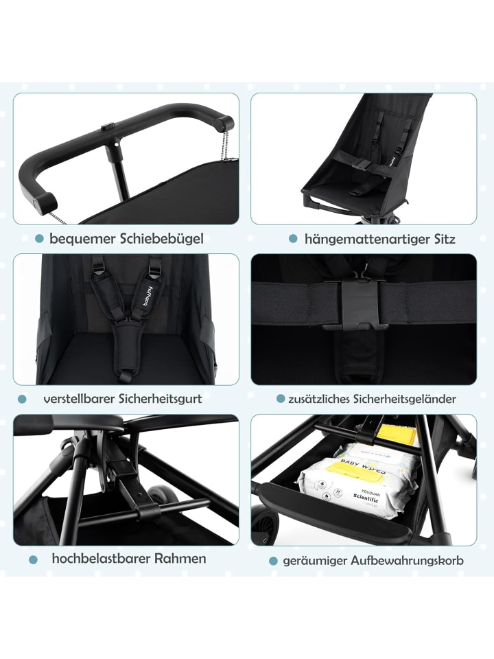 COSTWAY Kinderwagen für Babys ab 6 Monaten in Schwarz günstig kaufen onesize