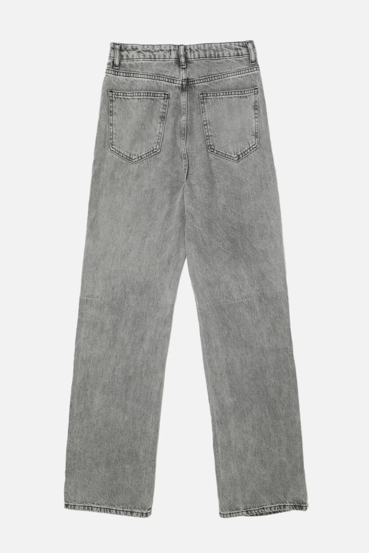 Trendyol Collection  Graue Jeans mit hoher Taille und weitem Bein TWOSS22JE0288