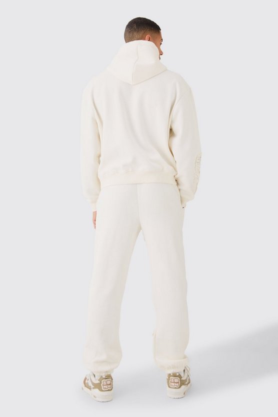 Oversize Trainingsanzug mit Rosen-Stickerei