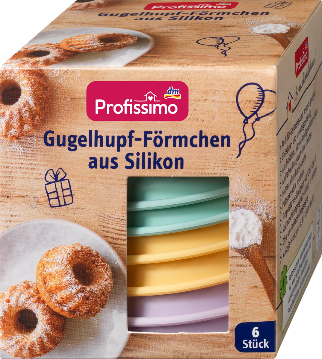 Gugelhupf-Förmchen aus Silikon, 6 St