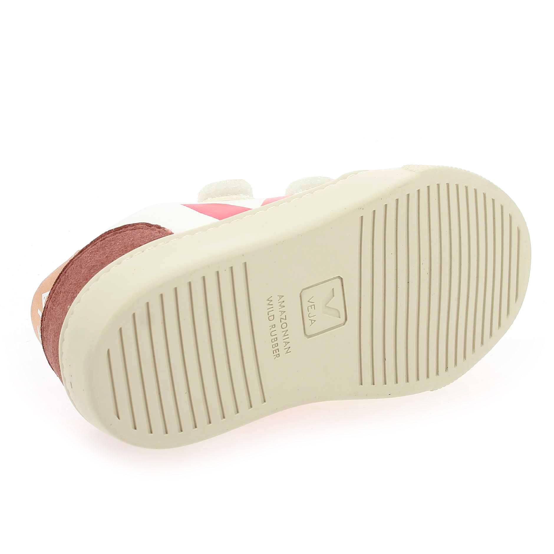 Veja  SMALL V12 VELCRO - Blanc Rose