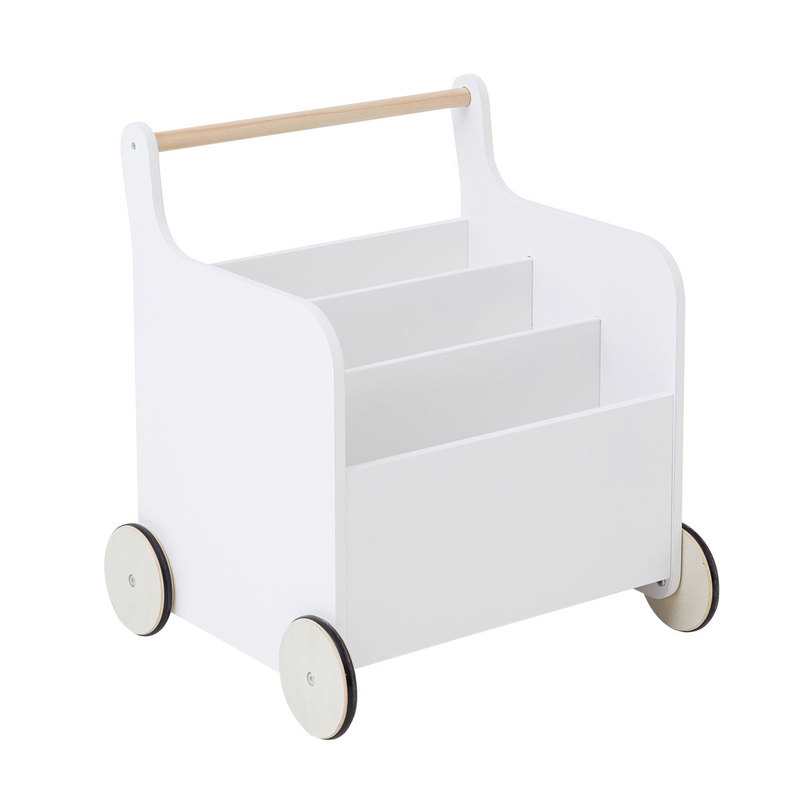 Chariot bibliothèque à roulettes blanc Oxybul