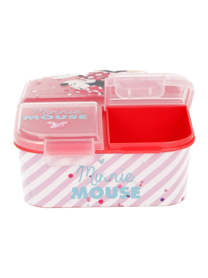 Disney Minnie Mouse Kinder Premium Brotdose Lunchbox mit 3 Fächern in Rot günstig kaufen onesize