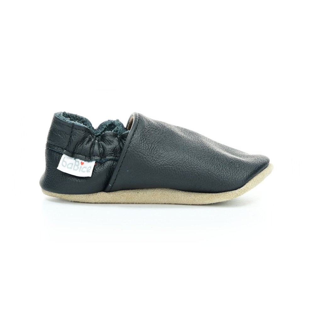 baBice Plain Black schwarze Krabbelschuhe