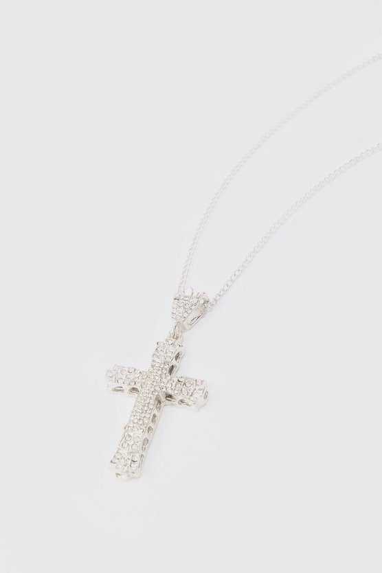 Silberne Kette mit Kreuz-Anhänger